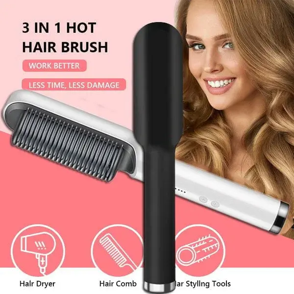 Haarglättungsbürste mit Ionen | Anti-Frizz Kamm | Schnellglätter für alle Haartypen