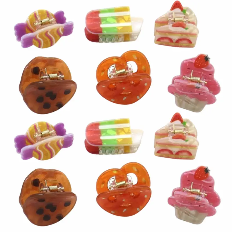 Hair Clips Desserts 12 Pcs