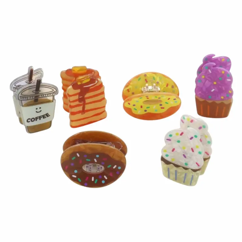 Hair Clips Desserts 6 Pcs