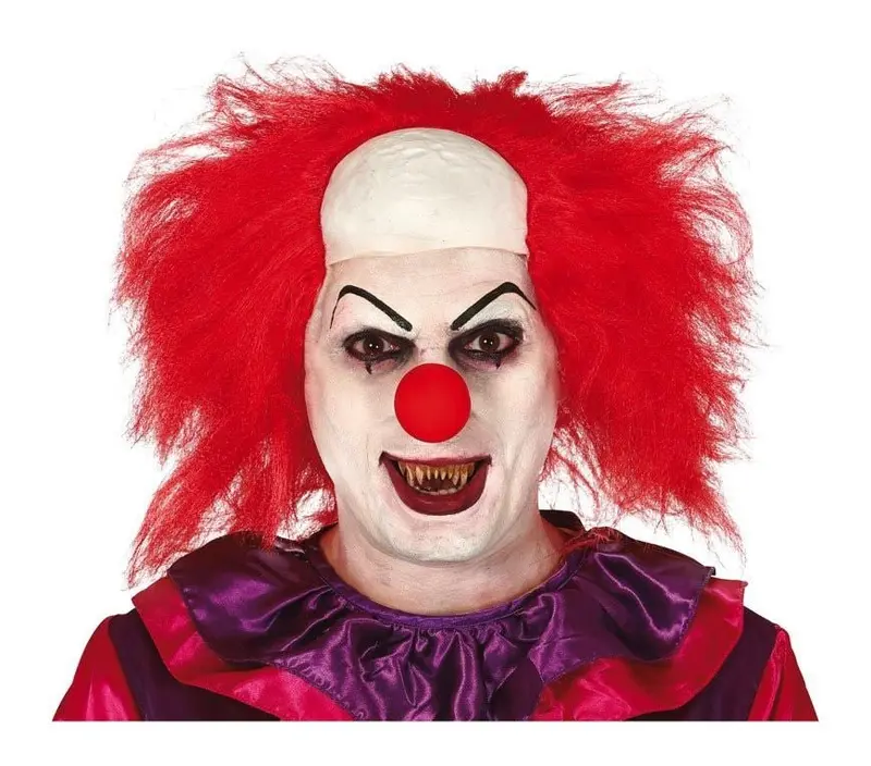 Halloween Clown Perücke Rot | Rote Horror Perücke aus Kunsthaar im IT-Stil für Clown Kostüm, Halloween und Mottopartys