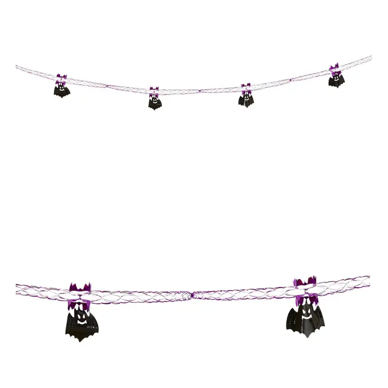 Halloween Fledermaus Girlande | Lila Foliengirlande mit Fledermäusen zum Aufhängen für Halloween- und Vampirpartys