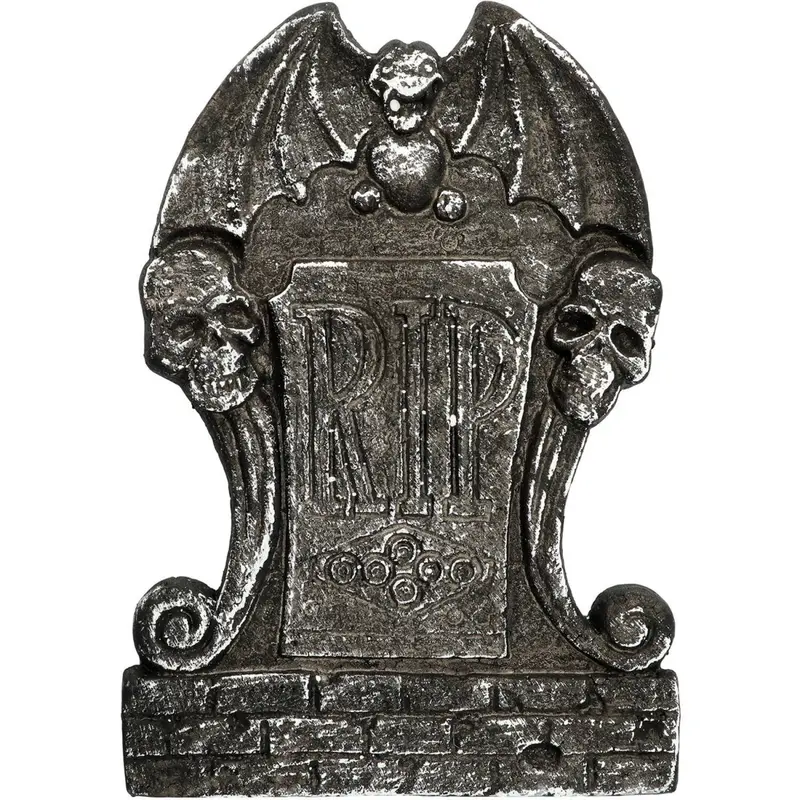 Halloween Grabstein RIP 36 cm | Verwittertes Grabsteinkreuz aus Schaumstoff für Halloween- und Friedhofsdeko