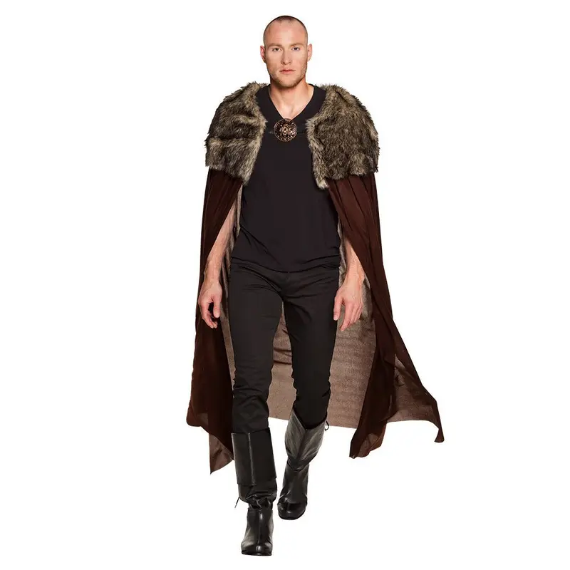 Halloween Jäger Umhang Braun 150 cm | Nachtjäger Cape für Erwachsene, Halloween, Fantasy, Karneval und Mottopartys