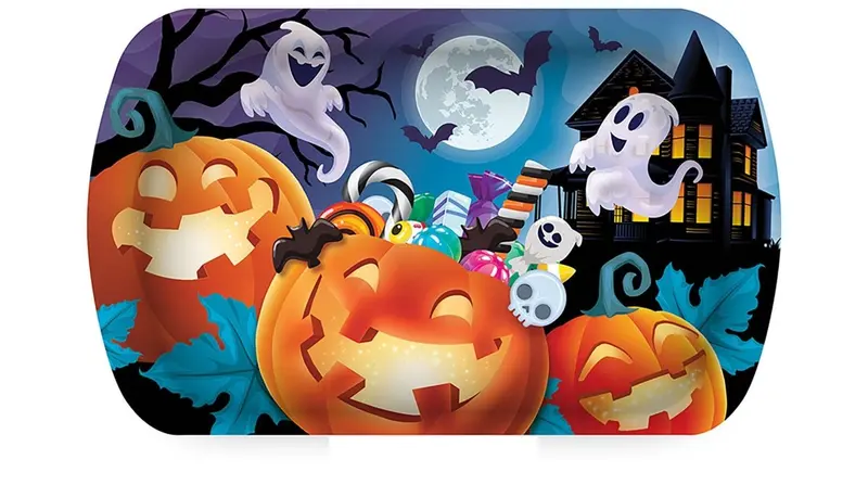 Halloween Kürbis Deko 24 cm | Gruselige Tischdekoration für Halloween-Partys, Fensterbank und Themenbereiche