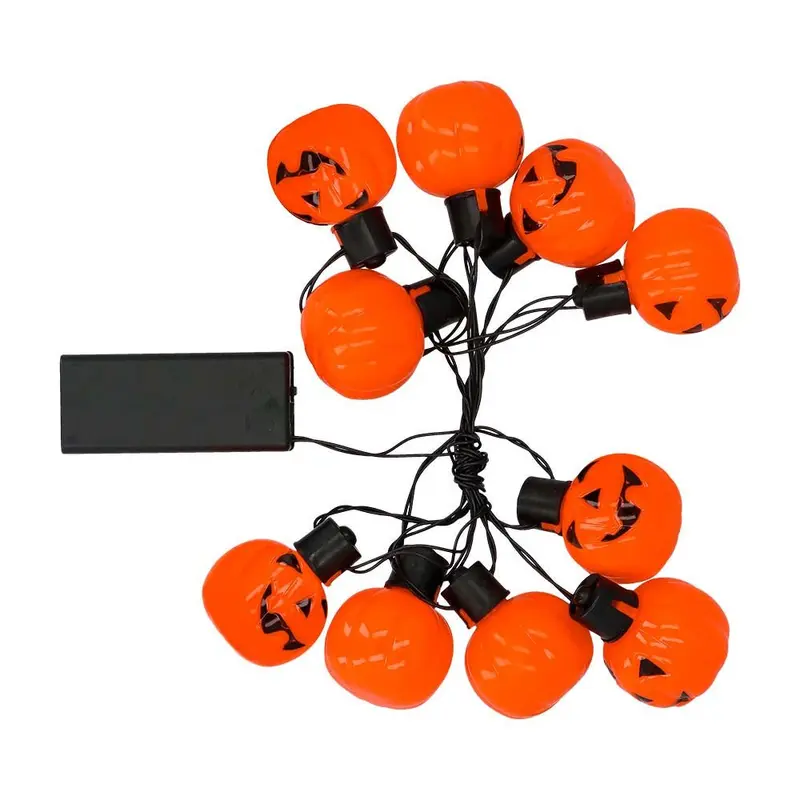 Halloween LED Lichterkette Kürbis 1,75 m | Leuchtende Kürbis Girlande mit Batteriebetrieb für Halloween- und Partydeko