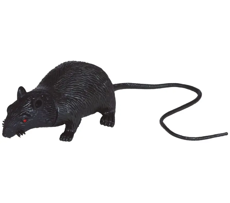 Halloween Ratte Deko 15 cm | Gruselige Latex-Ratte als Tischdekoration für Halloween-Partys und Horror-Dekoration