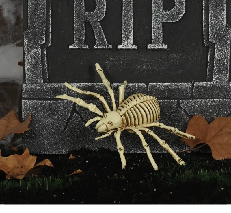 Halloween Skelett Spinne 24 cm | Gruselige Spinnen-Deko aus PVC für Halloween-Partys und Horror-Dekoration