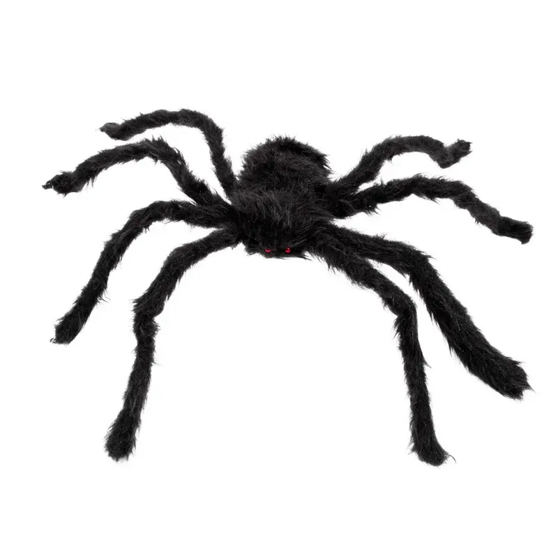 Halloween Spinne 63 cm | Große haarige Spinnen-Deko in Schwarz für Halloween-Partys und gruselige Horror-Dekoration