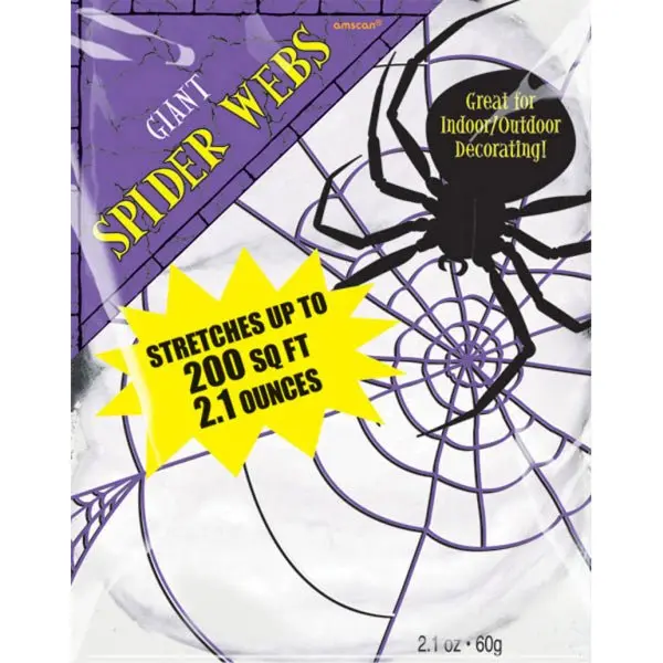 Halloween Spinnennetz 60 g | Weißes dehnbares Dekonetz für innen und außen zur gruseligen Halloween-Dekoration