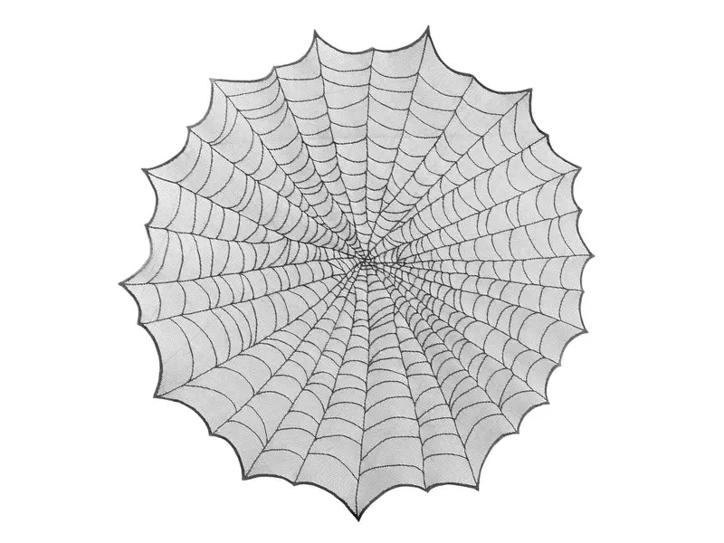 Halloween Spinnennetz Tischdecke 124 cm | Schwarze Tischdekoration mit Spinnennetz-Design für Halloween-Partys