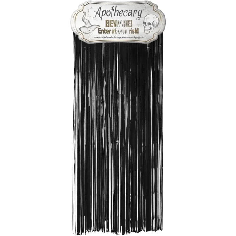 Halloween Türvorhang Apotheke 2 m | Gruseliger Türbehang mit Warnschild für Eingang, Halloween- und Horrorparty-Deko