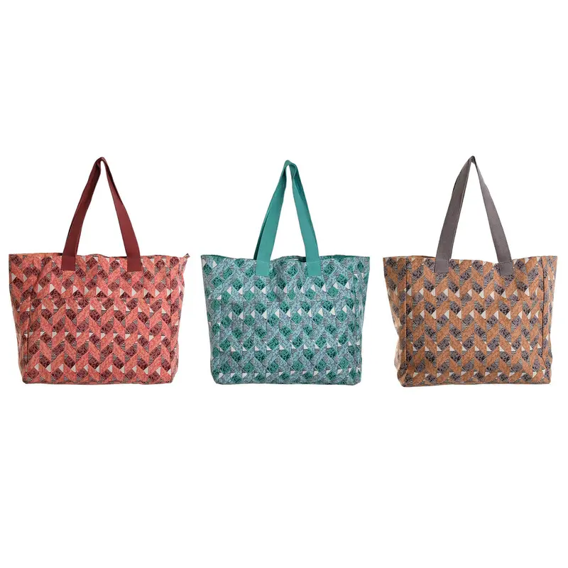 Handtas Dames Home ESPRIT Bruin Turkoois Koraal 55 x 14 x 35 cm (3 Stuks)