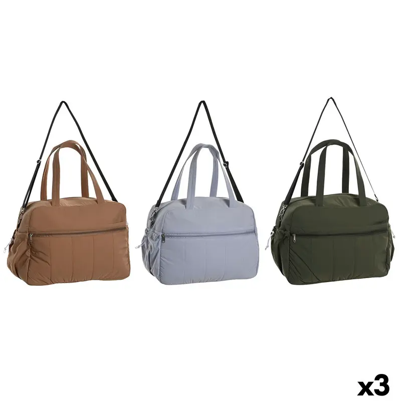 Handtas Dames Home ESPRIT Groen Beige Lila 42 x 19 x 30 cm (3 Stuks)