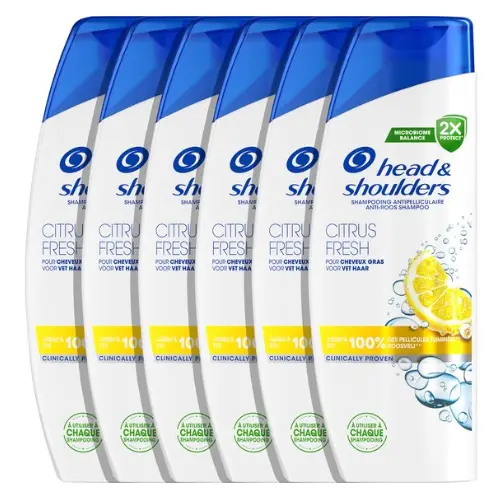 Head & Shoulders Citrus Fresh - Anti-Roos Shampoo - Voor Vet Haar - Dagelijks Gebruik - Voordeelverpakking 6 x 400 ml