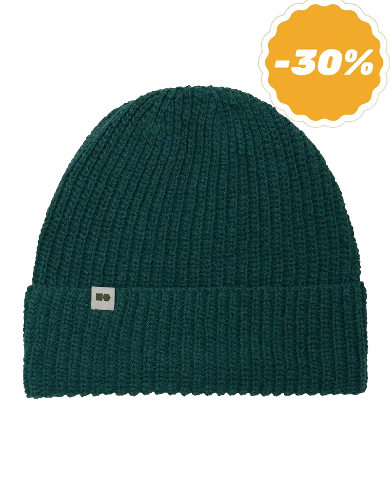 HEMP BEANIE - Cappello verde in canapa con piccolo logo