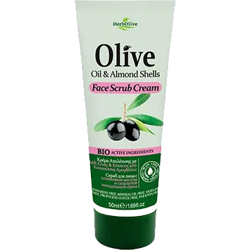HerbOlive Face Scrub Cream Oil & Almond Shells - 50 ml
