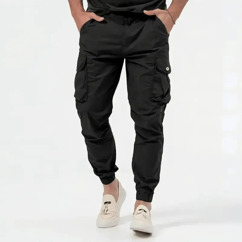 Herren Cargo Joggerhose aus Baumwolle | Stretch Freizeithose mit Cargotaschen | Bequeme Outdoor- & Alltagshose