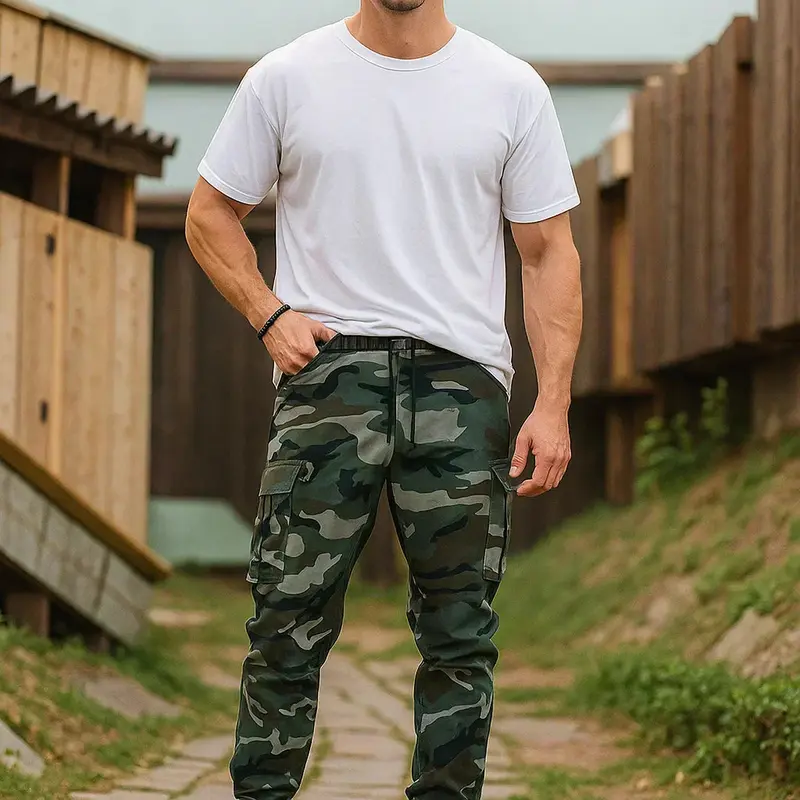 Herren Cargohose mit flexiblem Bund | Robuster Nylon-Baumwoll-Mix | Viele Taschen für Alltag & Outdoor | Gerade Passform S–3XL