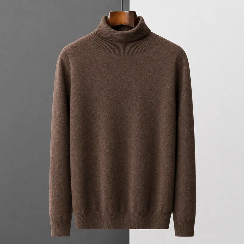 Herren Merinowollpullover | Rollkragenpullover mit langen Ärmeln für Herbst, Winter, Büro und Freizeit