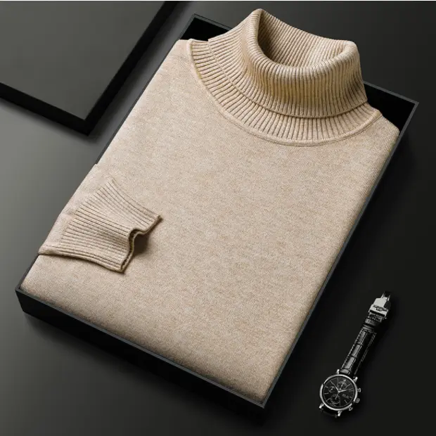 Herren Rollkragenpullover aus Kaschmir-Baumwoll-Mix | 80% Kaschmir, weich & warm | Regular Fit für Büro & Alltag