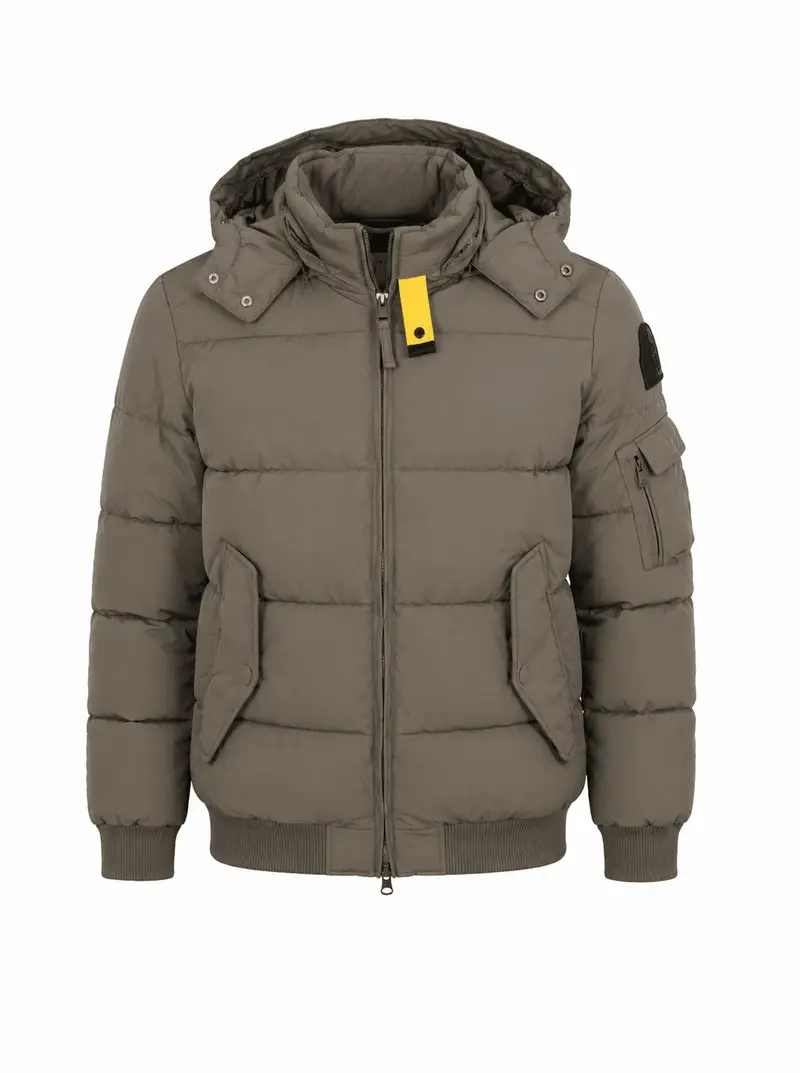 Herren Winterjacke Khaki mit Kapuze | Sehr warm gefütterte Jacke mit Innen-, Seiten- und Ärmeltasche | Größen M–XXL