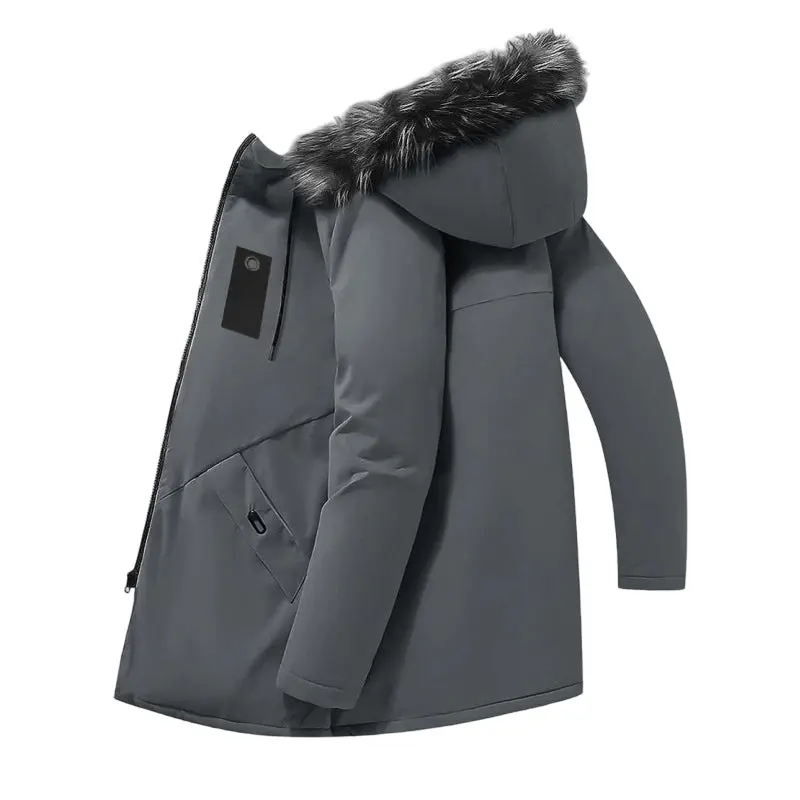 Herren Winterjacke | Thermojacke mit wattiertem Innenfutter, abnehmbarer Kapuze und wetterbeständiger Außenschicht