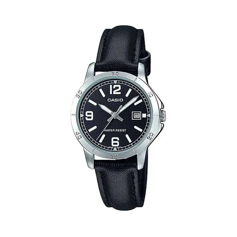 Horloge Dames Casio LADY DATE, LEATHER - BLACK (Ø 35 mm)