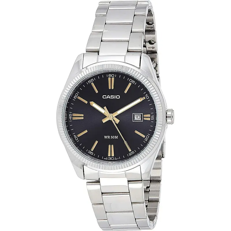 Horloge Heren Casio DATE Zwart Zilverkleurig (Ø 39 mm)