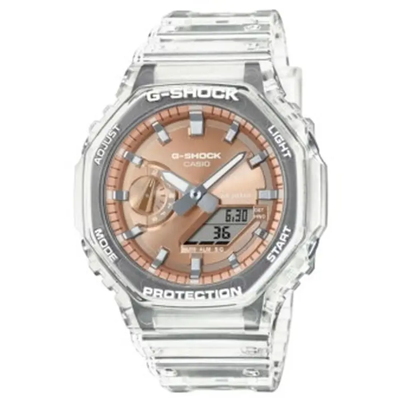 Horloge Heren Casio G Shock Helder Metaal Roze Goud Roze Goud 44 5 Millimeter Standaard