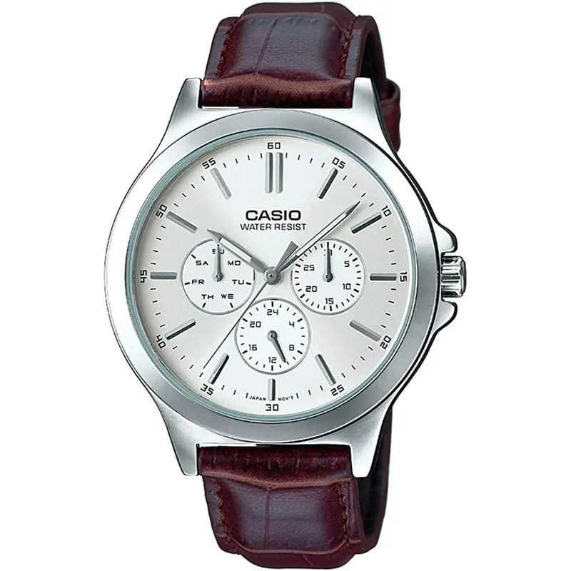 Horloge Heren Casio MULTIFUNCTION SILVER, LEATHER (Ø 41,5 mm)