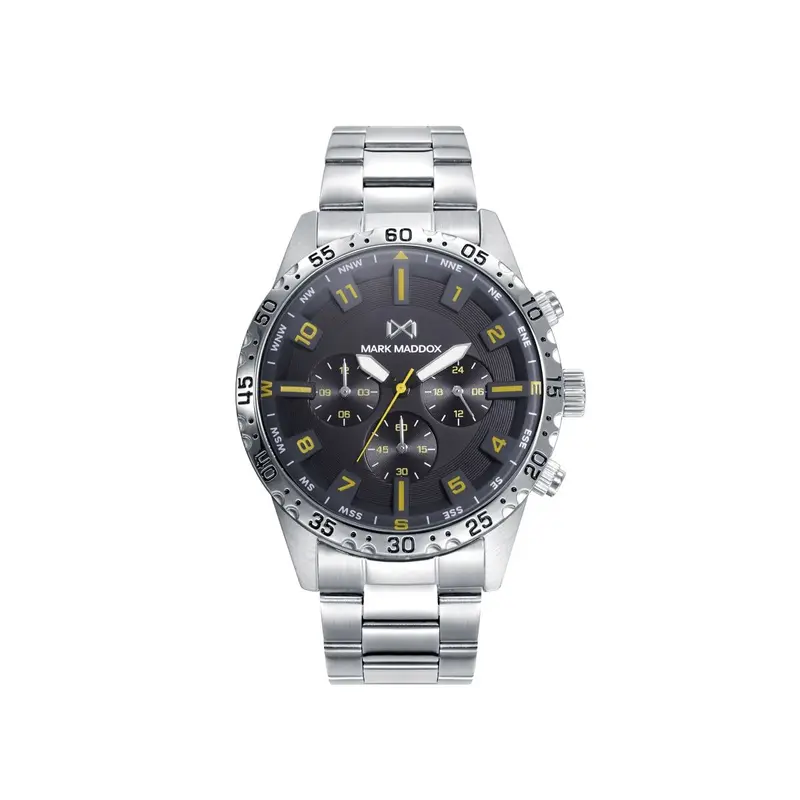 Horloge Heren Mark Maddox HM0135-54 Zwart Zilverkleurig (Ø 44 mm)