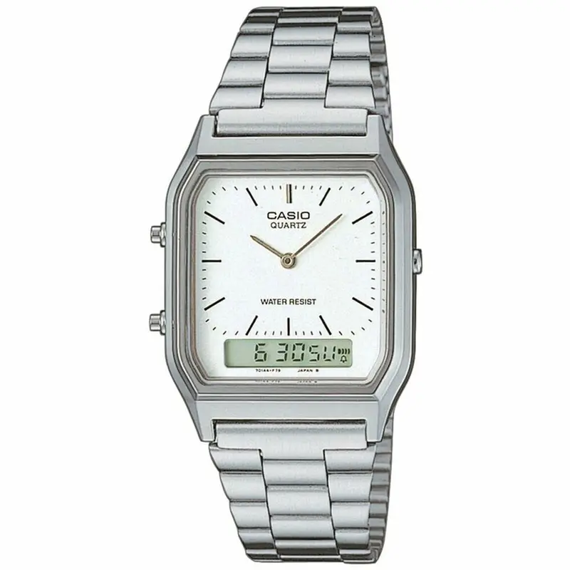 Horloge Uniseks Casio AQ-230A-7DMQYES Wit Zilverkleurig (Ø 38,5 mm) (Ø 29 mm)