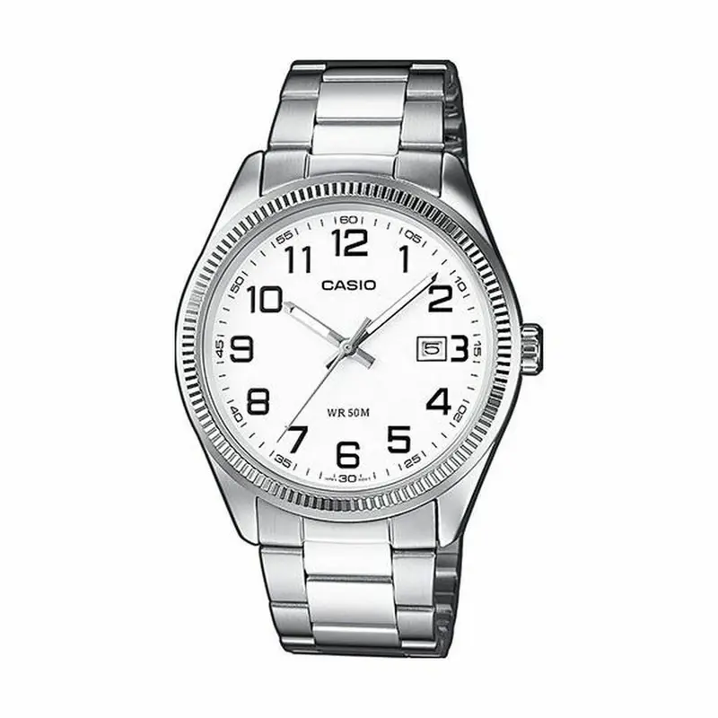 Horloge Uniseks Casio DATE Wit Zilverkleurig (Ø 39 mm) (Ø 38,5 mm)