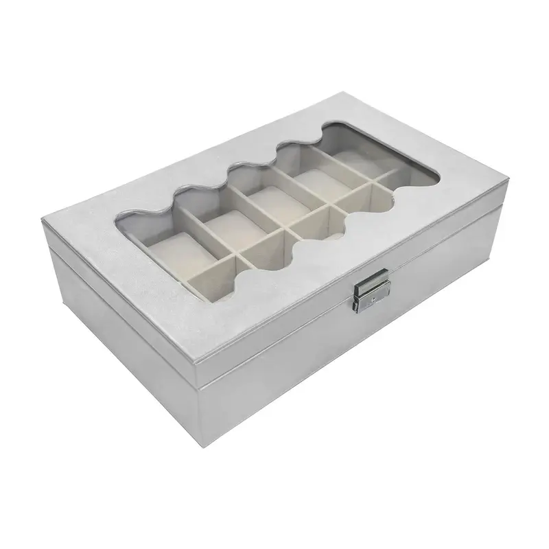 Horlogedoos Versa Wit Polyurethaan Papier Spiegel Hout MDF 20 x 8,5 x 32,5 cm