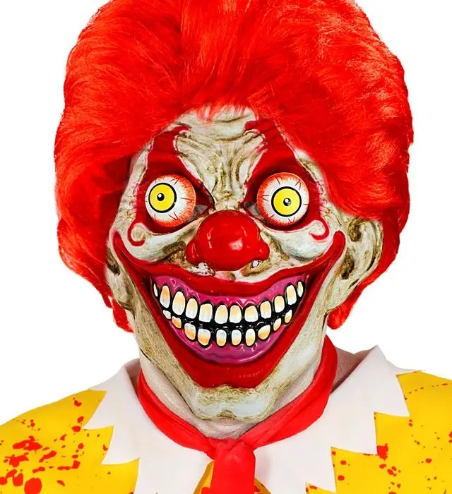 Horror Clown Maske Halloween | Gruselige Clownmaske mit wackelnden Augen für Halloween-Kostüme und Mottopartys