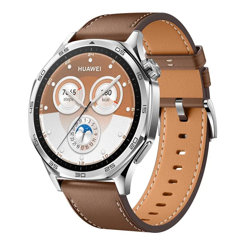Huawei Watch GT 5 Smartwatch - Bruin Leer Roestvrij Staal 1,5" 46 mm GPS 14 Dagen Batterij
