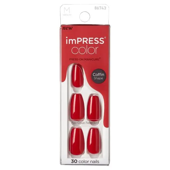 Impress Color Press-On Nails Coffin Reddy or Not