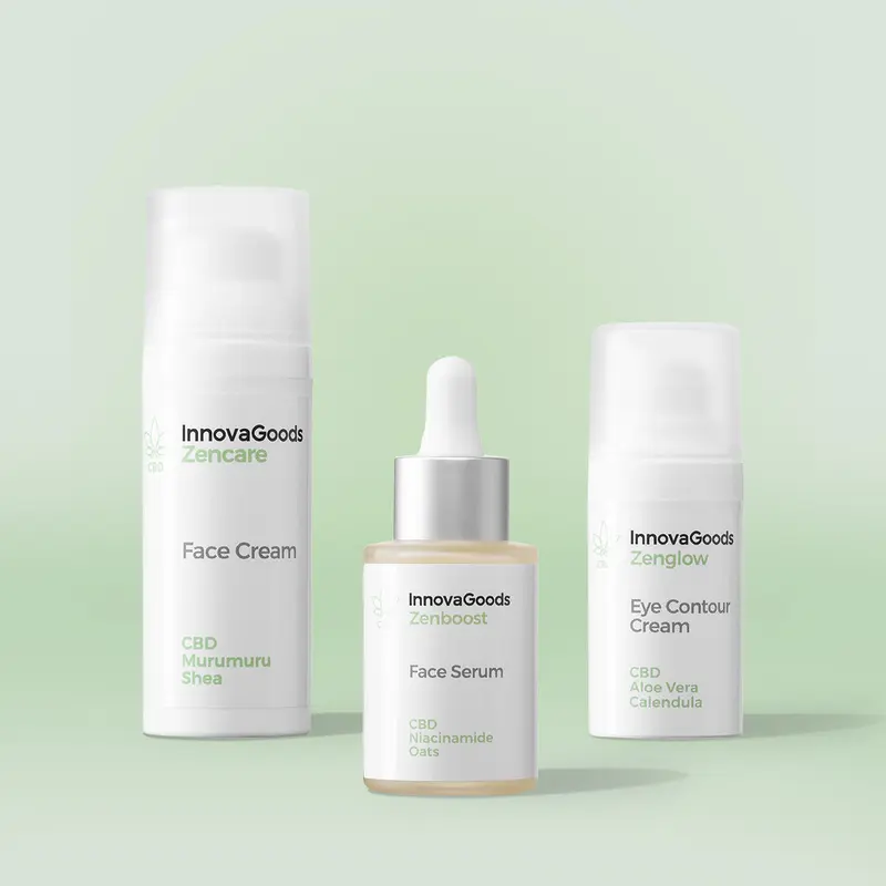 InnovaGoods CBD Gezichtshydratatiepakket Veganistisch 3-delig