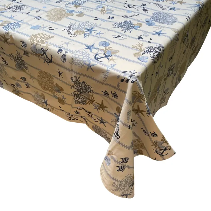 Italiaans Tafelkleed 140 x 235 - Stelle marine e coralli - Zeesterren en koraal