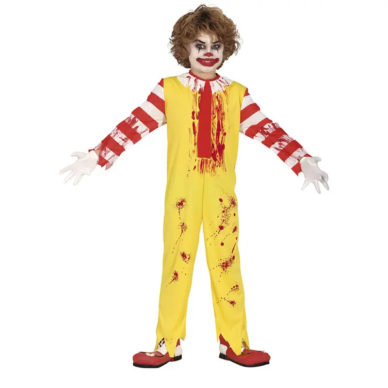 Jungen Halloween Kostüm Killer | Jumpsuit mit Krawatte für Halloween, Horrorparty, Karneval und gruselige Mottopartys