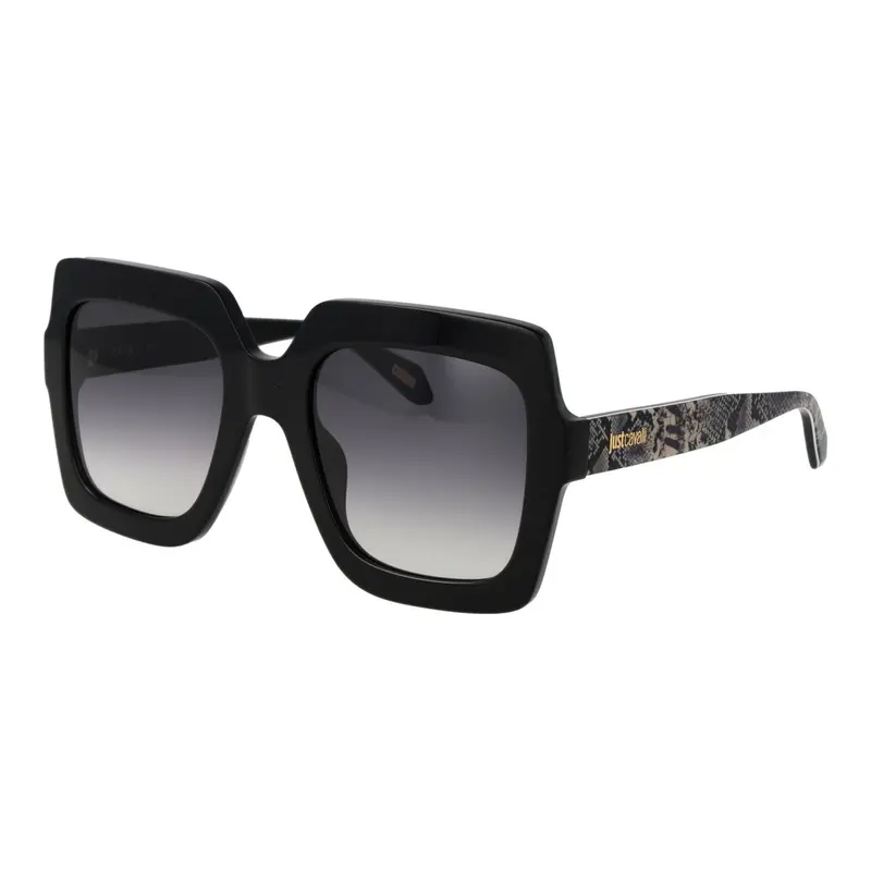 Just Cavalli SJC023 Dames Zonnebril - Zwart Acetaat Grijs UV400 Ø 53 mm