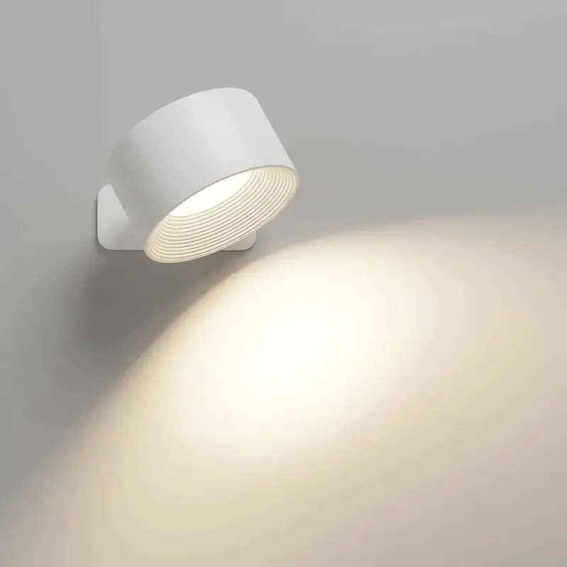 Kabellose LED-Wandleuchte | 360° drehbar, Touch-Dimmung, 3 Lichtfarben und USB-C-Akku