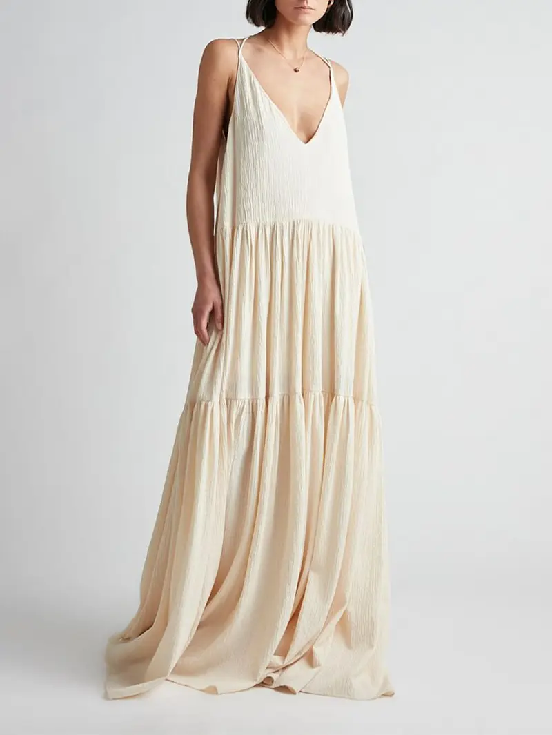 Kati Maxikleid elegant & fließend | Komfortabler Schnitt für Alltag & Events | Zeitloses Design, vielseitig kombinierbar