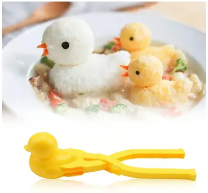 Kawaii Reiszangen-Set mit Herz-, Enten- & Dinoform | Für Onigiri, Sushi & Bento | Einfaches Formen ohne Kleben