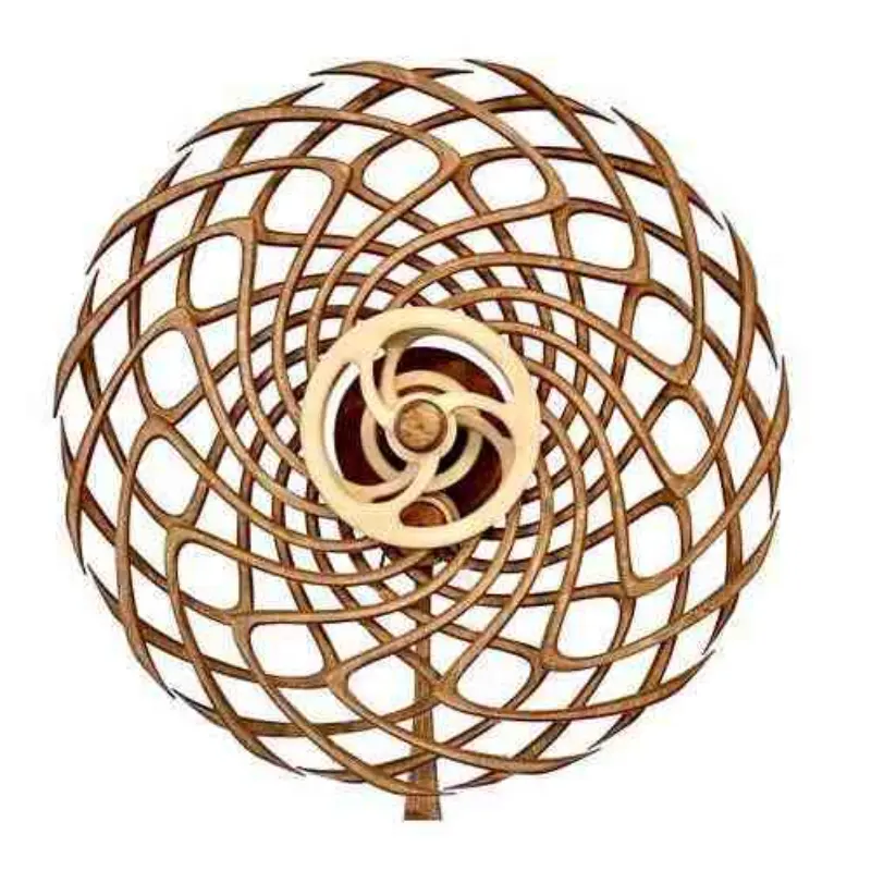 Kinetische Holzskulptur mit Federmechanik | Bewegte Wand- oder Tischdeko als Kunstobjekt | Handgefertigt, poliert & beschichtet