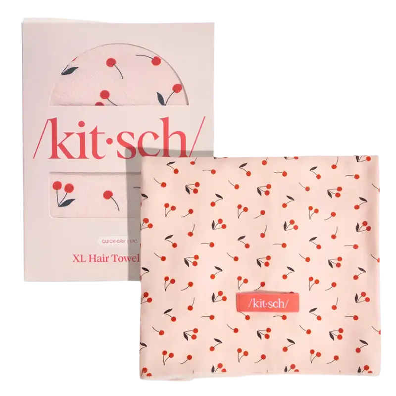 Kitsch XL Hair Towel Wrap Cherry Print