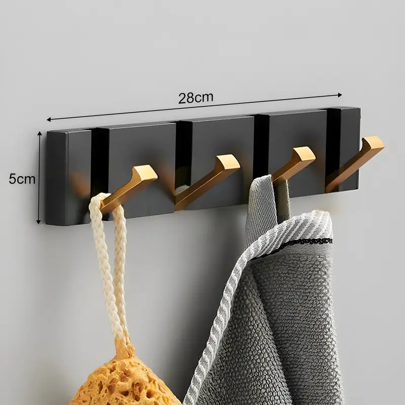 Klappbarer Wandhaken aus Edelstahl | Selbstklebender Handtuch- & Kleiderhaken | Platzsparendes Faltdesign | Für Bad, Küche & Flur