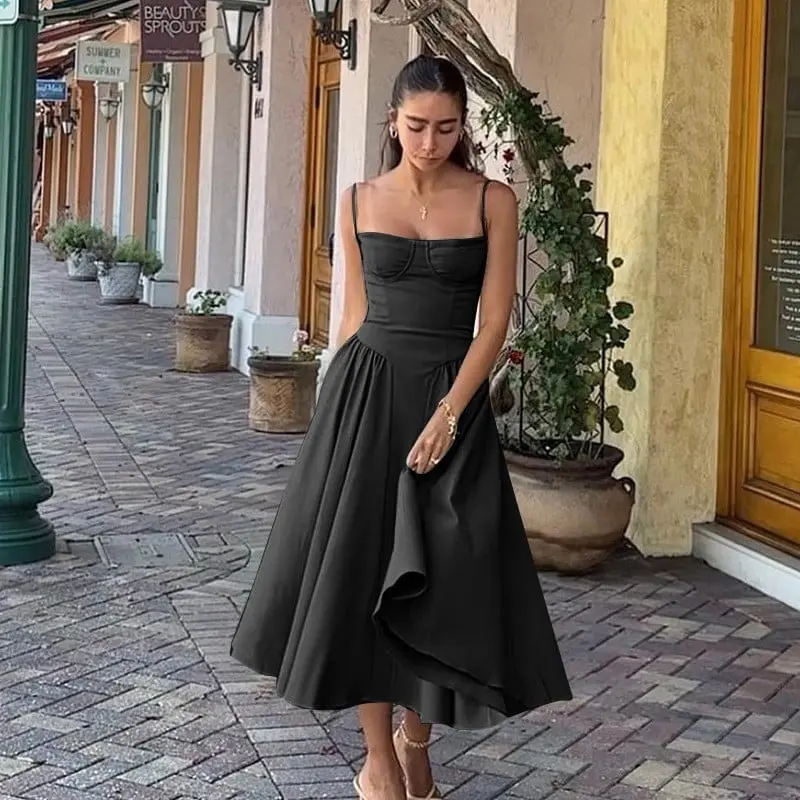 Korsett-Midikleid mit tailliertem Schnitt | Raffinierte Taille für feminine Silhouette | Bequem & formstabil | Zeitlos für Alltag & Anlass