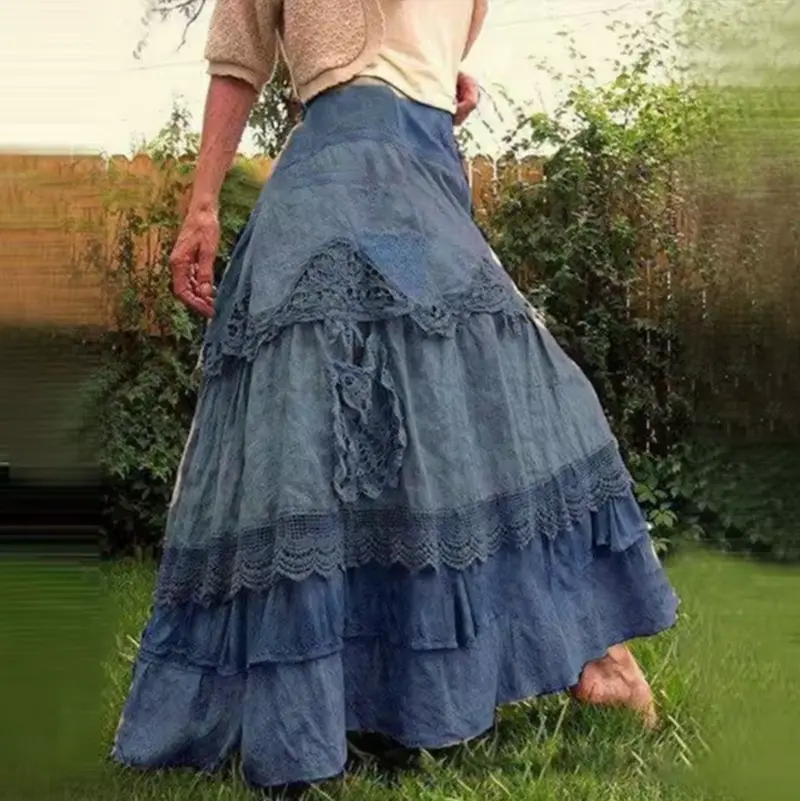 Langer Boho-Lagenrock | Luftiger Maxirock mit fließender Silhouette | Elegant & sommerlich