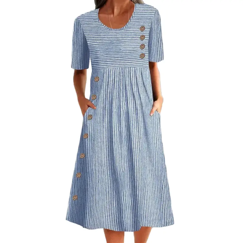 Lässiges Damen Sommer Midikleid | Leicht & atmungsaktiv für warme Tage | Bequem, schmeichelnd & vielseitig kombinierbar